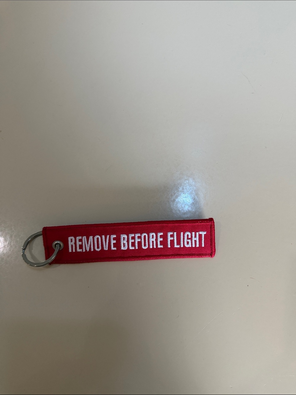 Red "Remove Before Flight" Keychain Bag Tag
